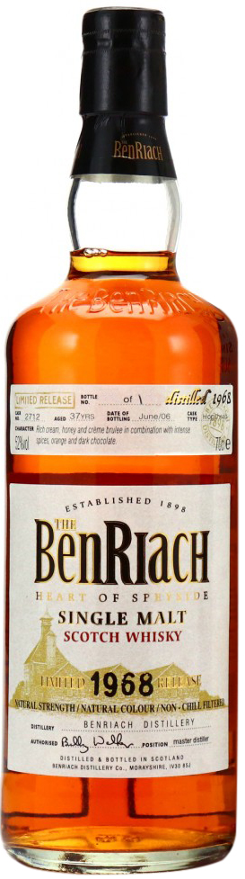 BenRiach 37 Years Old 1968 Single Cask Bottling - Batch 3
