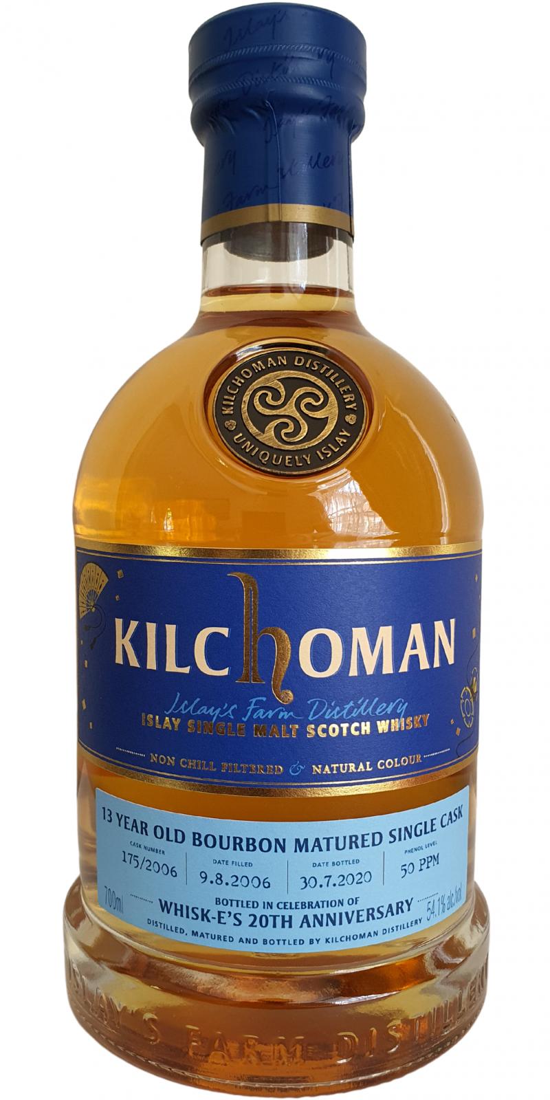 Kilchoman 13 Years Old 2006 Bourbon Matured Single Cask Nr.175/2006